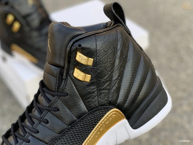 Rep AO6068-007 Black 'Reptile' Retro Gold-White Air 12 Metallic Jordan 0627